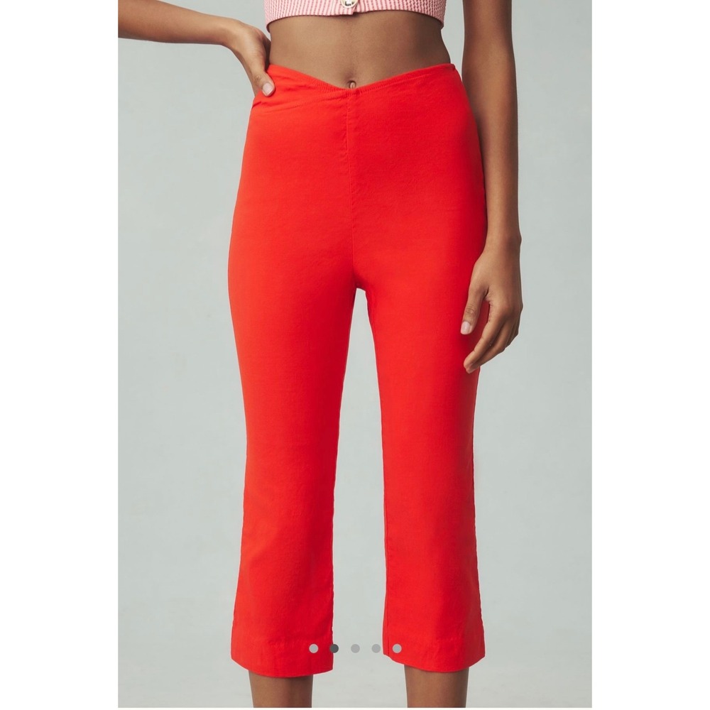 Maeve Anthropologie Structured Bombshell Capri Pants Red Women's Size 0
